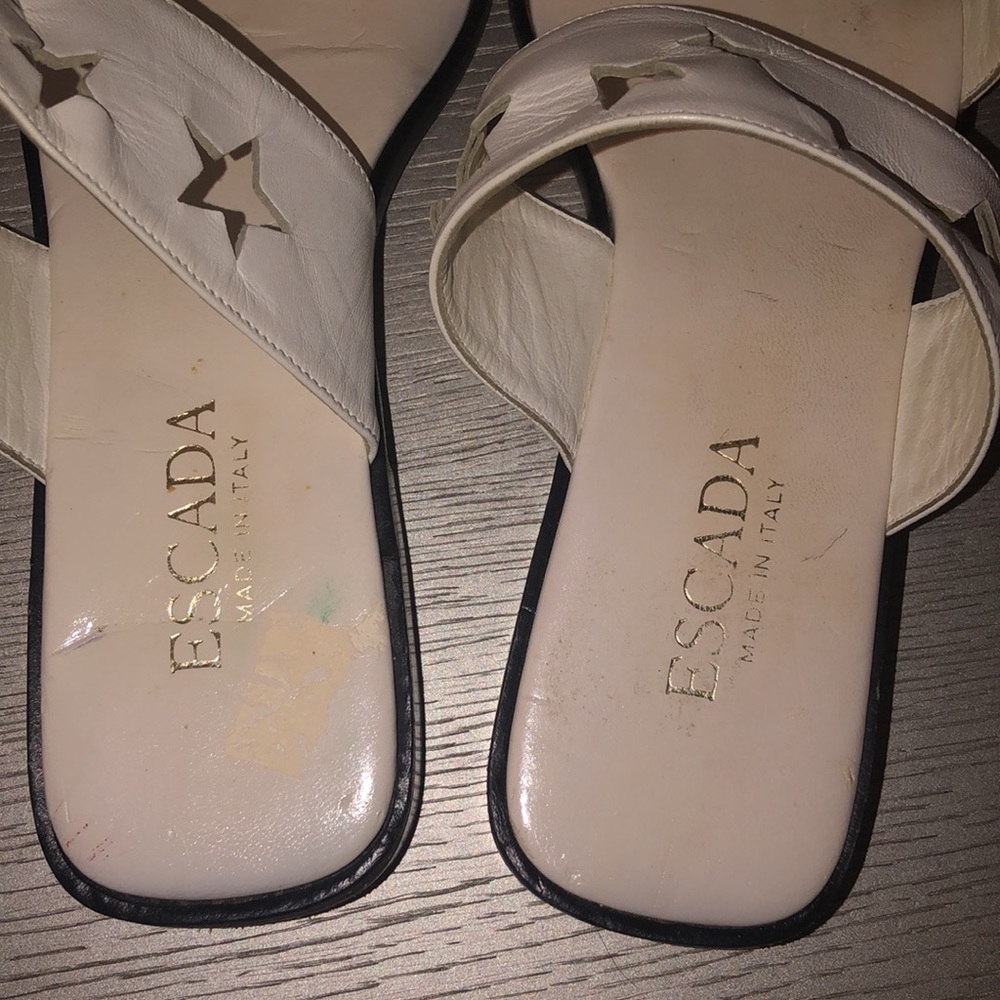 ESCADA white sandals Vintage Size 6.5 B fit 7 - Picture 2 of 9